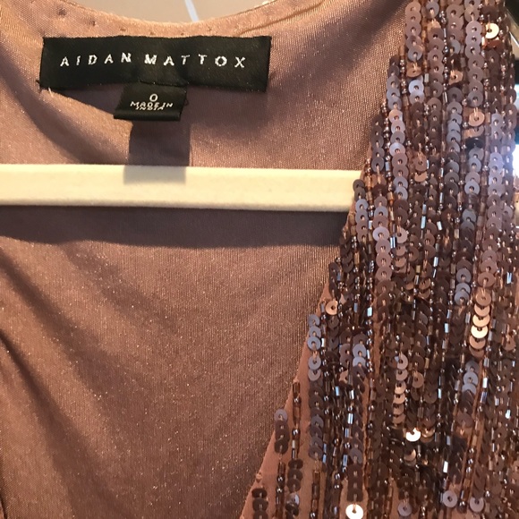 NWOT Aidan Mattox sequined beaded sleeveless dress - Picture 3 of 4